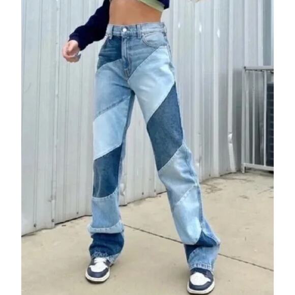 Revice Denim Women's 29 Patchwork Jeans Hippie Boho Vintage Retro 90s Baby - Picture 1 of 12